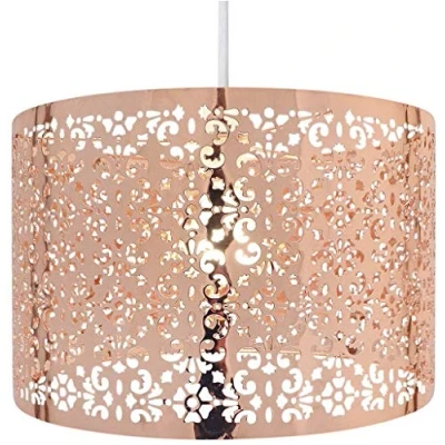 Image of Optimal Products Chandelier Chic Ceiling Light Pendant SHADE Crystal Droplet Fitting Easy Fit (LARGE METAL COPPER)