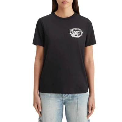 Image of Scotch &amp; Soda Women&#039;s Regular Fit T Shirt with Small Chest Artwork, Evening Black 6647, S