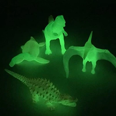 Image of Playlearn Glow in Dark UV Dinosaur Set, Charge the Light and Brightly Dark.