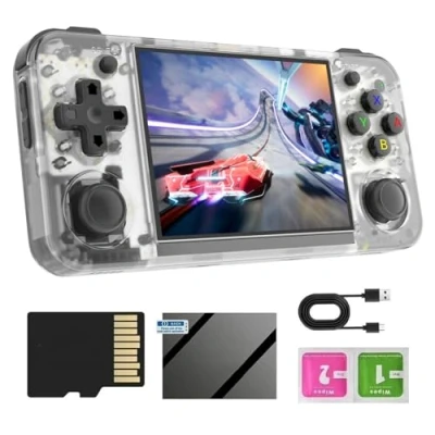 Image of RG35XX H Handheld Games Consoles, Linux System 64G+128G TF Card 10000+ Supports 5G WiFi Bluetooth and TV Output Retro Console, 3.5 Inch IPS Screen 3300mAh Battery Emulator Console