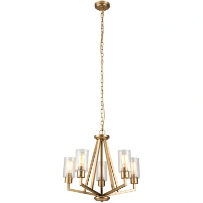 Image of Kichler Deryn Multi Arm Pendant Ceiling Light Natural Brass