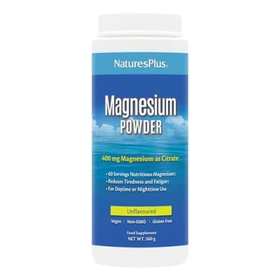 Image of NaturesPlus Magnesium Powder Unflavoured Gentle Citrate Supplement for Night and Day Energy Stress Relief Vegan, Gluten Free 60 Servings