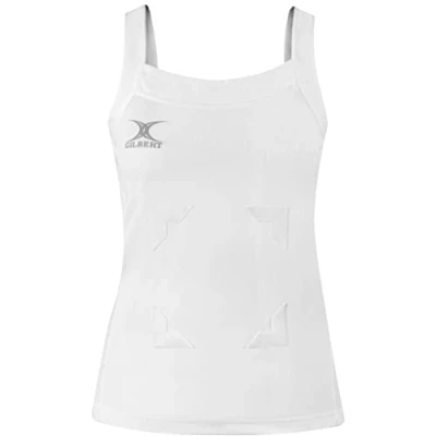 Image of Gilbert Blaze Netball Top (with Velcro) (White, S/10)