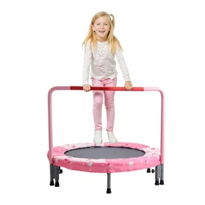 Image of VEVOR 36&quot; Kids Trampoline, 3FT Indoor Outdoor Foldable Mini Trampoline with Handle, Rebounder for Toddlers, Birthday Gift 3+ Years Children, Boys Girls Fun, Red