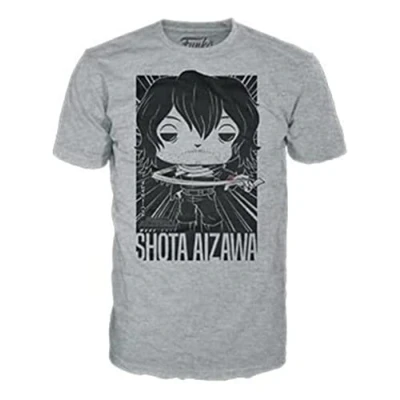 Image of Funko Pop! &amp; Tee: My Hero Academia (MHA) Hota Shota Aizawa Small (S) T Shirt Clothes With Collectable Vinyl Figure Gift Idea Toys and Short Sleeve Top for Adults Unisex Men Women