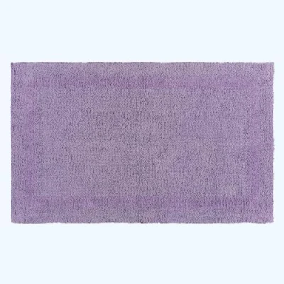 Image of HOMESCAPES Bath Mat, Luxury 1600gsm Extra Soft 100% Cotton, Reversible Bathroom Mats Non Slip, Washable, Super Absorbent, Quick Dry, Lilac Rug, 50 x 80 cm