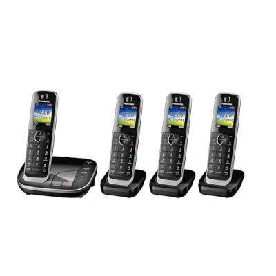 Image of Panasonic KX TGJ424EB Landline Phone Cordless, House phones, Automated Call Blocker, Answer machine, Colour Display, Quad Handset Black