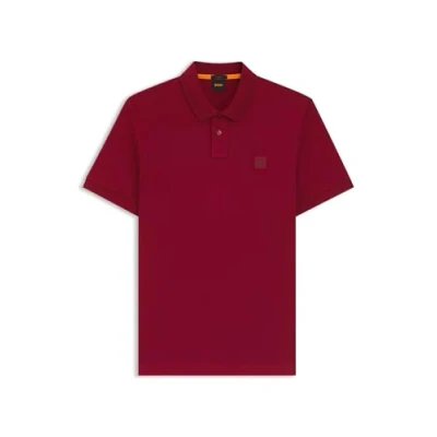 Image of BOSS Mens Passenger Stretch Cotton Slim fit Polo Shirt with Logo Patch