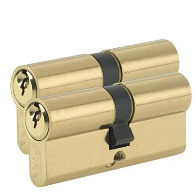 Image of Yale B ED4040KA SNP Euro Double Cylinder, 3 Keys Supplied, Standard Security, Boxed, Suitable for All Door Types, Nickel Finish, 40:10:40 (90 mm), Pack of 2