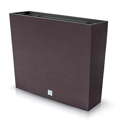 Image of Prosperplast Planter for Balcony time case, Dimensions (mm) 580x180x498, ocher Color, Rattan Plastic, Ochre Dark