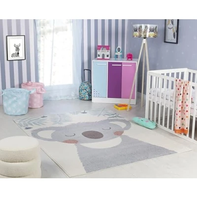 Image of Livabliss Koala Kids Rug Childrens for Bedroom 120x170 cm , Animal Carpet Girls &amp; Boys Rug, Playroom and Nursery Rugs Baby Girl or Boy Room, Ivory Grey