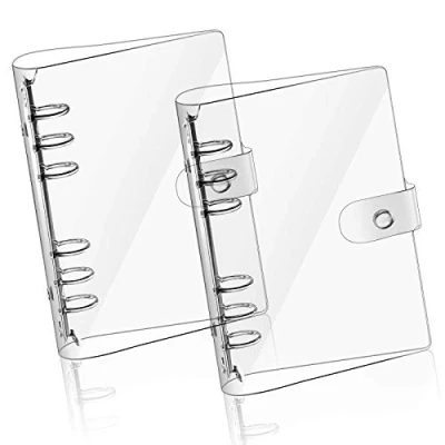 Image of Betinyar 2 PCS A5 Clear Soft PVC Notebook Cover, Refillable Paper Binder, Loose Leaf Personal Planner Binder (2 Transparent)