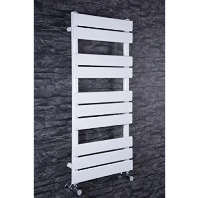 Image of Warmehaus Flat Panel Heated Towel Rail Radiator Ladder Rad 1000 x 450mm Bathroom Central Heating White
