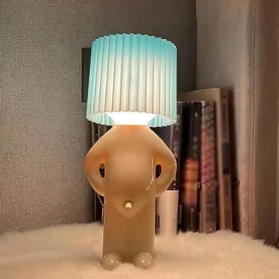Image of A Little Shy Man Creative Lamp, Naughty Boy Desk Light, LED Night Romantic Bedside Table Funny Reading Novelty Mood Light Atmosphere for Home Decoration (Blue)