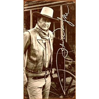 Image of EpochSign John Wayne Signature Movie Retro Vintage Tin Sign Metal 8x12 inches