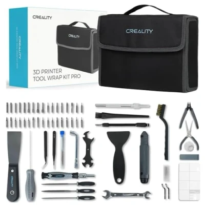 Image of Creality Official 3D Printer Tools Kit, 74 Pieces Tool Wrap Kit Pro Accessories with Storage Bag for Nozzle Cleaning Removing Model Processing Multi Purpose Box