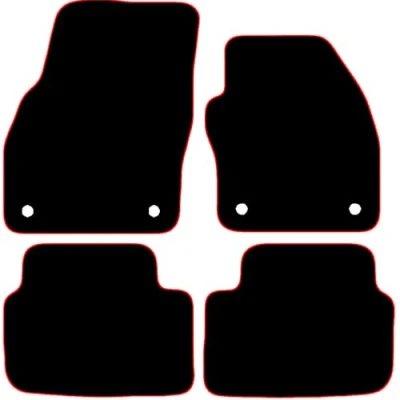 Image of Carsio Carpet Car Mats For Skoda Kamiq 2019+ Onwards Tailored Fit Floor Mat Set Complete Accessory Black Custom Fitted All Weather, Anti Slip Backing &amp; Red Trim