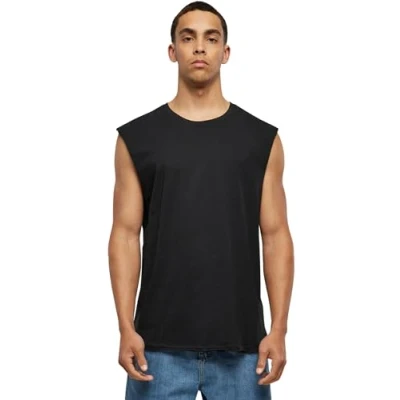 Image of Urban Classics OPEN EDGE Sleeveless Top, Men&#039;s, Size: Small, Black
