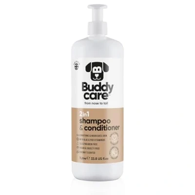 Image of 2in1 Dog Shampoo &amp; Conditioner by Buddycare Coconut Scented With Aloe Vera and Pro Vitamin B5 (1L)