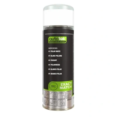 Image of Autotek Professional Exact Match Car Spray Paint, Mercedes Polar White Aerosol 300 ml