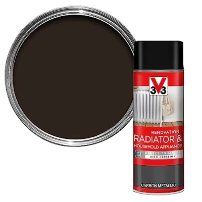 Image of V33 Renovation Radiator &amp; Household Appliance Paint Carbon Metallic 400ml Direct To Metal And PVC High Adhesion Resistance Temperature Variations Washable Easy Maintenance
