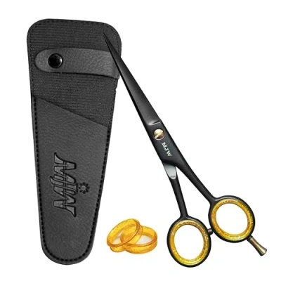 Image of MJW Professional Hairdressing Scissors 6.5 Stainless Steel Hair Cutting Barber Shears for Salons and Home, Ideal Mustaches, Beard Trimming Men, Women Kids