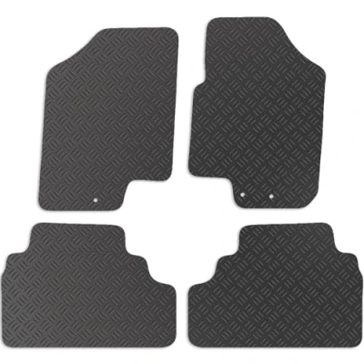 Image of Carsio Rubber Car Mats For Kia Venga 2010+ Onwards Tailored Fit Floor Mat Set Complete Accessory Black Custom Fitted All Weather &amp; Heavy Duty, Anti Slip Backing with Clips
