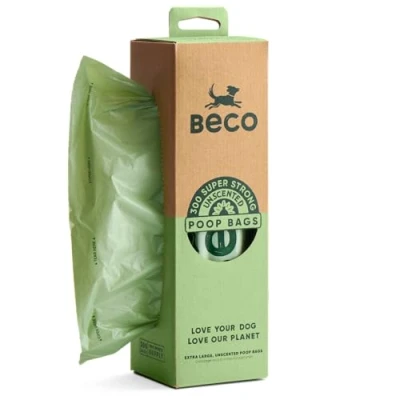 Image of Beco Strong &amp; Large Poop Bags 300 (XL Roll) Tissue Box Dispenser Unscented Dog Poo