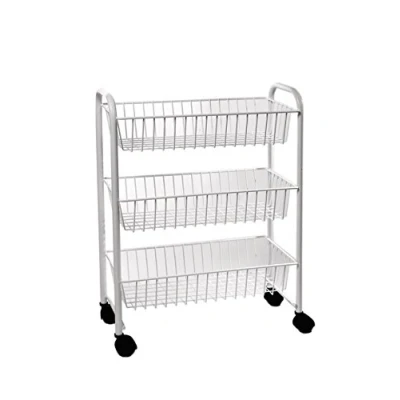 Image of Delfinware Wireware White 3 Tier Mobile Trolley