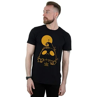 Image of Disney Men&#039;s Nightmare Before Christmas Jack Skellington Cemetary T Shirt Black Large