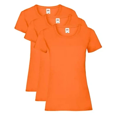 Image of Fruit of the Loom Women&#039;s Valueweight T Shirt 3 Pack, Orange, 16 (Size: X Large/16)
