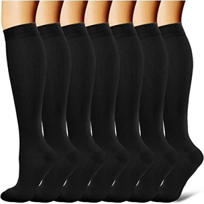 Image of Gcbiger Compression Socks for Men &amp; Women 7 Pairs Circulation 15 20 mmHg Best support Athletic, Nurse, Medical, Running
