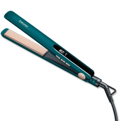 Image of Beurer HS50 Ocean Hair Straightener With Ceramic Keratin Coating, Multi Stage Temperature Control (120 220 C) &amp; LED Display, Automatic Switch off