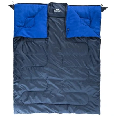 Image of Trespass Unisex&#039;s CATNAP 4 Season Doble Sleeping Bag, Water Repellent, Navy, 180 x 140 cm
