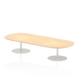 Image of Italia 2400mm Poseur Boardroom Table Maple Top 475mm High Leg