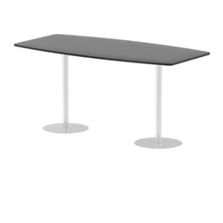 Image of Italia 2400mm Poseur High Gloss Table Black Top 1145mm Leg