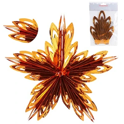 Image of Christmas Concepts® 16 (1.3ft) Large Foil 3D Star Hanging Decoration Trimming (Copper)