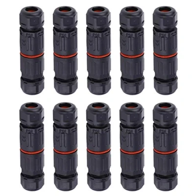 Image of Waterproof Electrical Wire,Waterproof Junction Box Outdoor Cable Connector,10PCS IP68 Wire 3Pin Connector Plug Socket 0.5mm² 2.0mm²