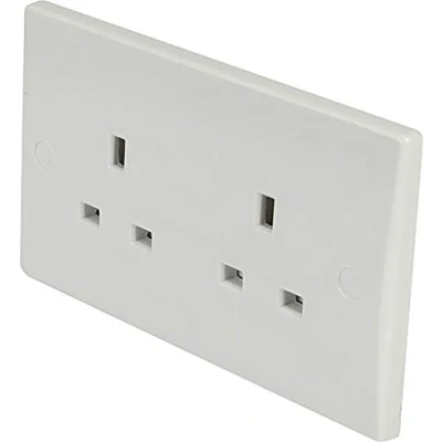 Image of EAGLE 2 Gang Unswitched Socket Curved Edge