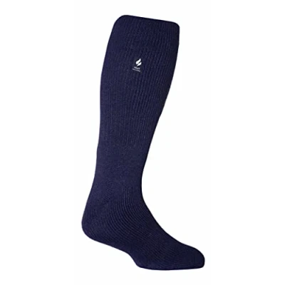 Image of HEAT HOLDERS Mens &amp; Womens Knee High Thermal Socks Extra Thick Warm with Fluffy Insulated Inner for Winter Ideal Outdoor Boots (6 11, Navy)