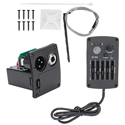 Image of Dilwe Guitar Equalizer, SE 5N 5 Band EQ Equalizer Pickup Tuner for Acoustic Musical Instrument Accessories Parts