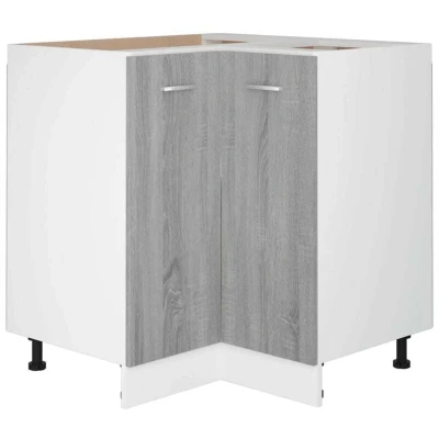 Image of vidaXL Multi Purpose Engineered Wood Kitchen Cabinet with Spacious Storage, Easy Assembly, Grey Sonoma