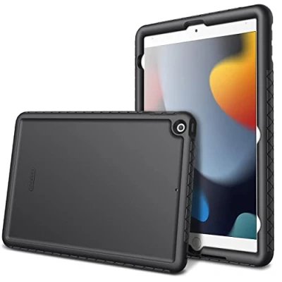 Image of FINTIE Case Compatible with iPad 9th Generation (2021)/iPad 8th (2020)/iPad 7th Gen (2019) 10.2 Inch [All Corner Protection ] Shockproof Silicone Cover, Black
