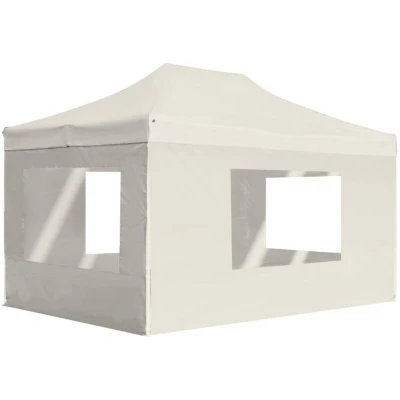 Image of vidaXL Professional Folding Party Tent with Walls Aluminium 4.5x3 m Cream
