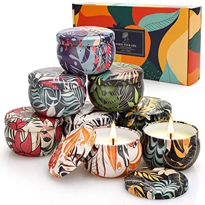 Image of Scented Candles Gifts for Women, Aromatherapy Candles, Love Gift Set, Portable Travel Tin Candle, 8 Pack, Natural Soy Wax, on Anniversary, Christmas, Birthday Mother&#039;s Day