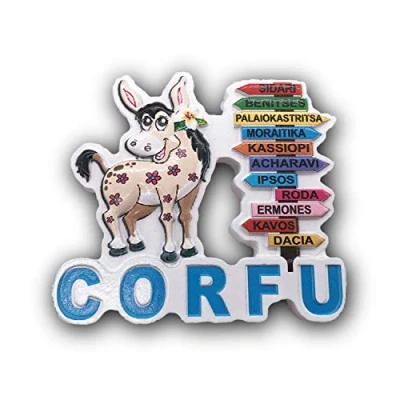 Image of 3D Corfu Greece Refrigerator Magnet Tourist Travel Souvenirs Handmade Resin Craft Magnetic Stickers Home Kitchen Decoration Fridge Collection Gift