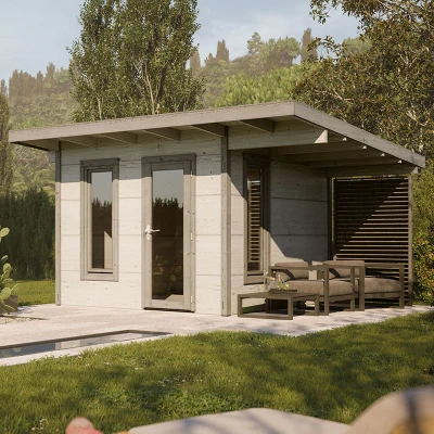 Image of Palmako Grace 4.5m x 3.9m Pent Log Cabin (56mm)