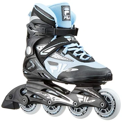 Image of FILA SKATES 010619125 LEGACY COMP LADY Inline skate Women&#039;s BLACK/LBLUE Size 5.5