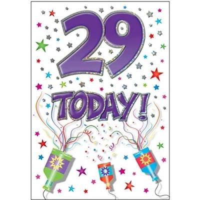 Image of Piccadilly Greetings Modern Milestone Age Birthday Card 29 7 x 5 inches