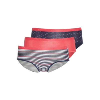 Image of DIM Pocket Boxer 3 PACK Briefs, Women&#039;s, Size: Large, Pink/dark blue/dark blue